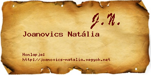 Joanovics Natália névjegykártya